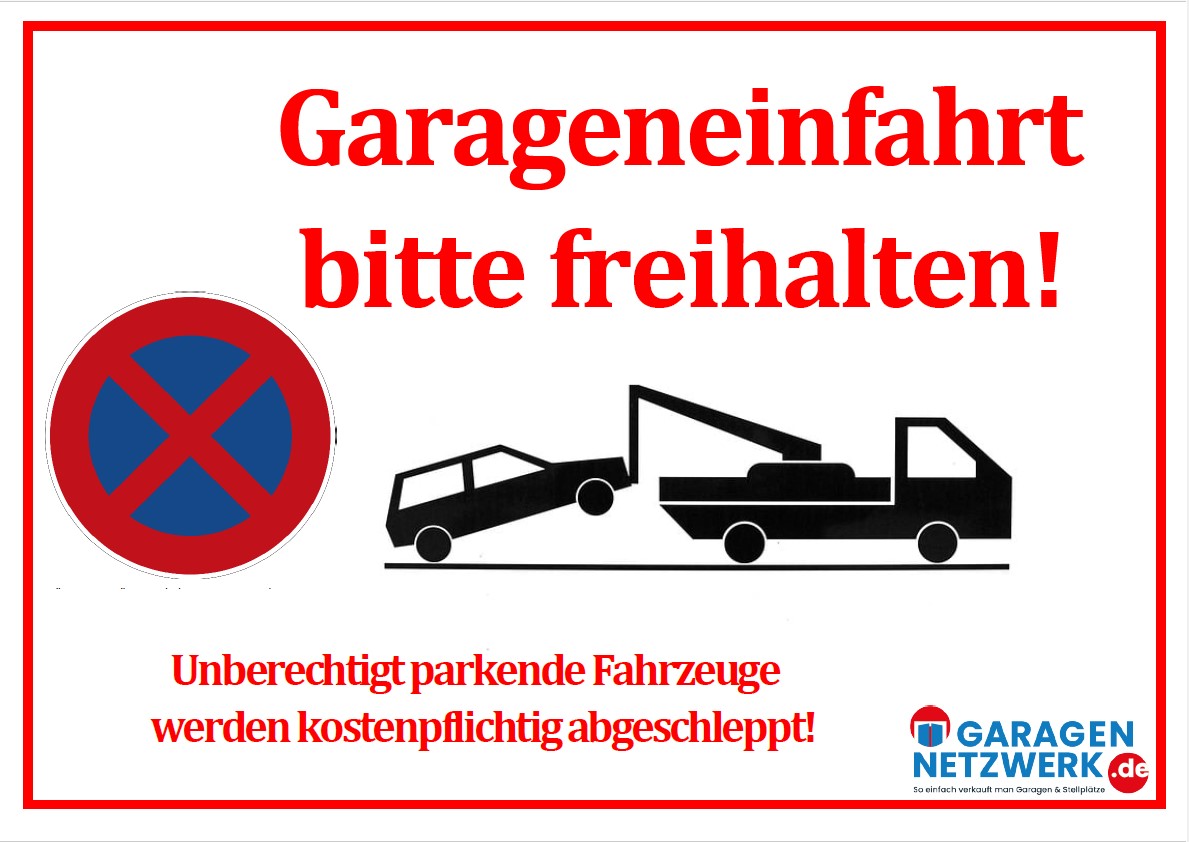 Schild Eingahrt freihalten